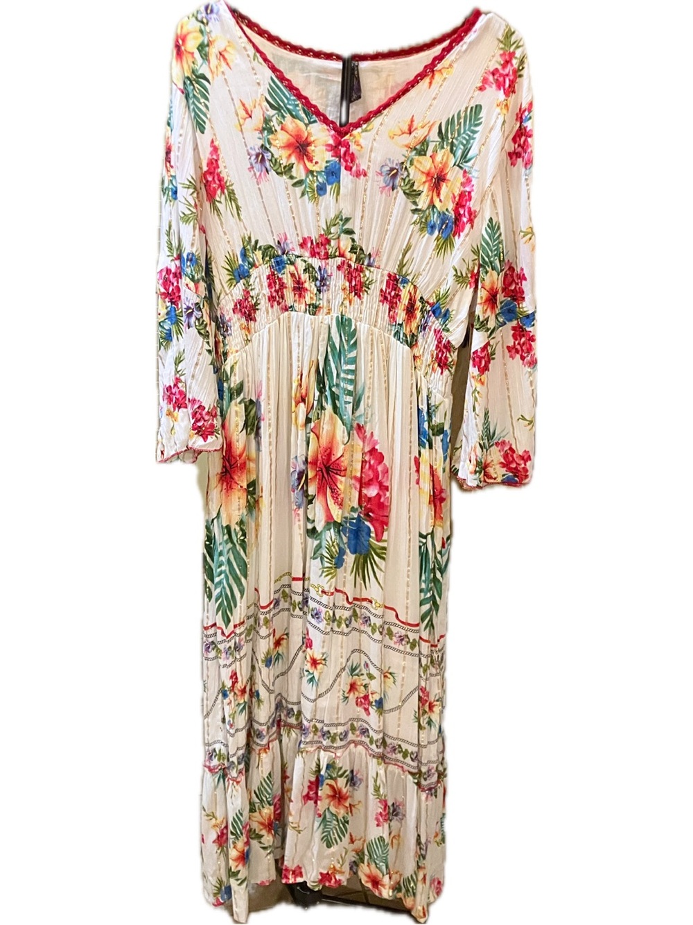 Me 2 Magic Bohemian Tropical Floral Maxi Dress - Size XXL